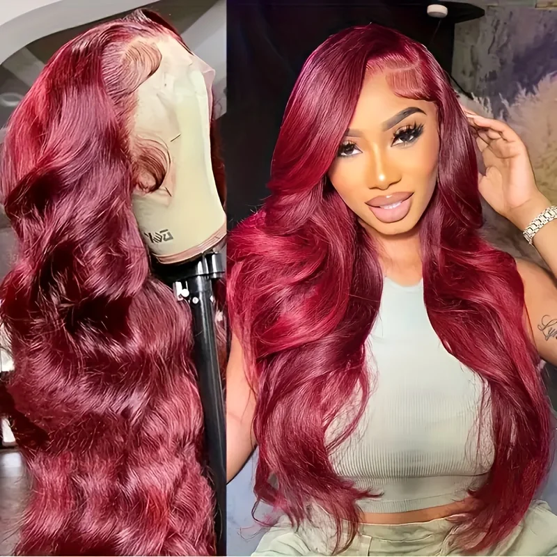 99J Burgundy 13x4 Lace Front Wig Human Hair 13x4 Body Wave HD Lace Frontal Wigs Human Hair Pre Plucked 250 Density Wig For Wome
99J Burgundy 13x4 Lace Front Wig Human Hair 13x4 Body Wave HD Lace Frontal Wigs Human Hair Pre Plucked 250 Density Wig For Wome