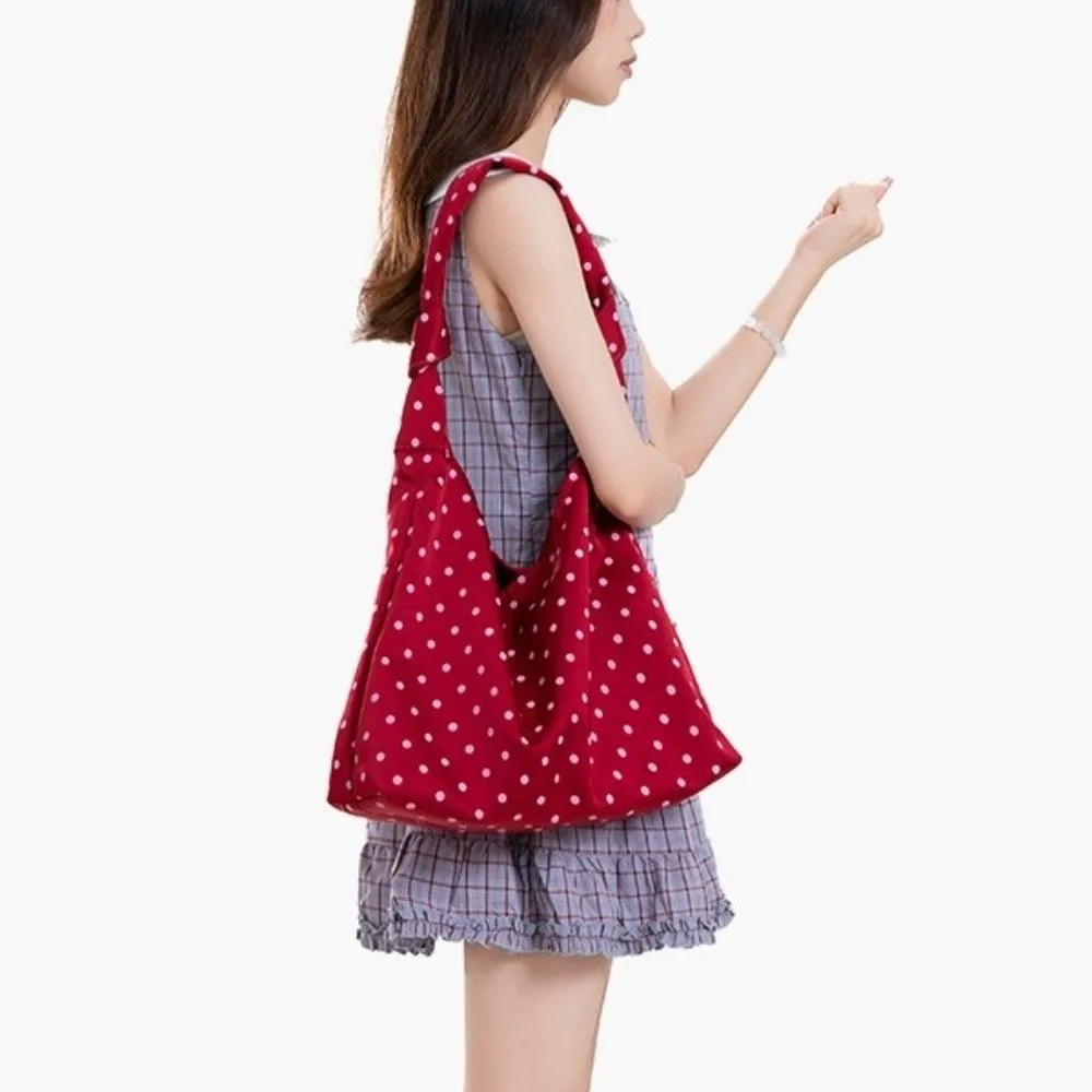 Travel Spacious Canvas Shoulder Bag Sweet Large Capacity Polka Dot Tote Bag Convenient Durable Bow Tie Handbag Casual Use
Travel Spacious Canvas Shoulder Bag Sweet Large Capacity Polka Dot Tote Bag Convenient Durable Bow Tie Handbag Casual Use