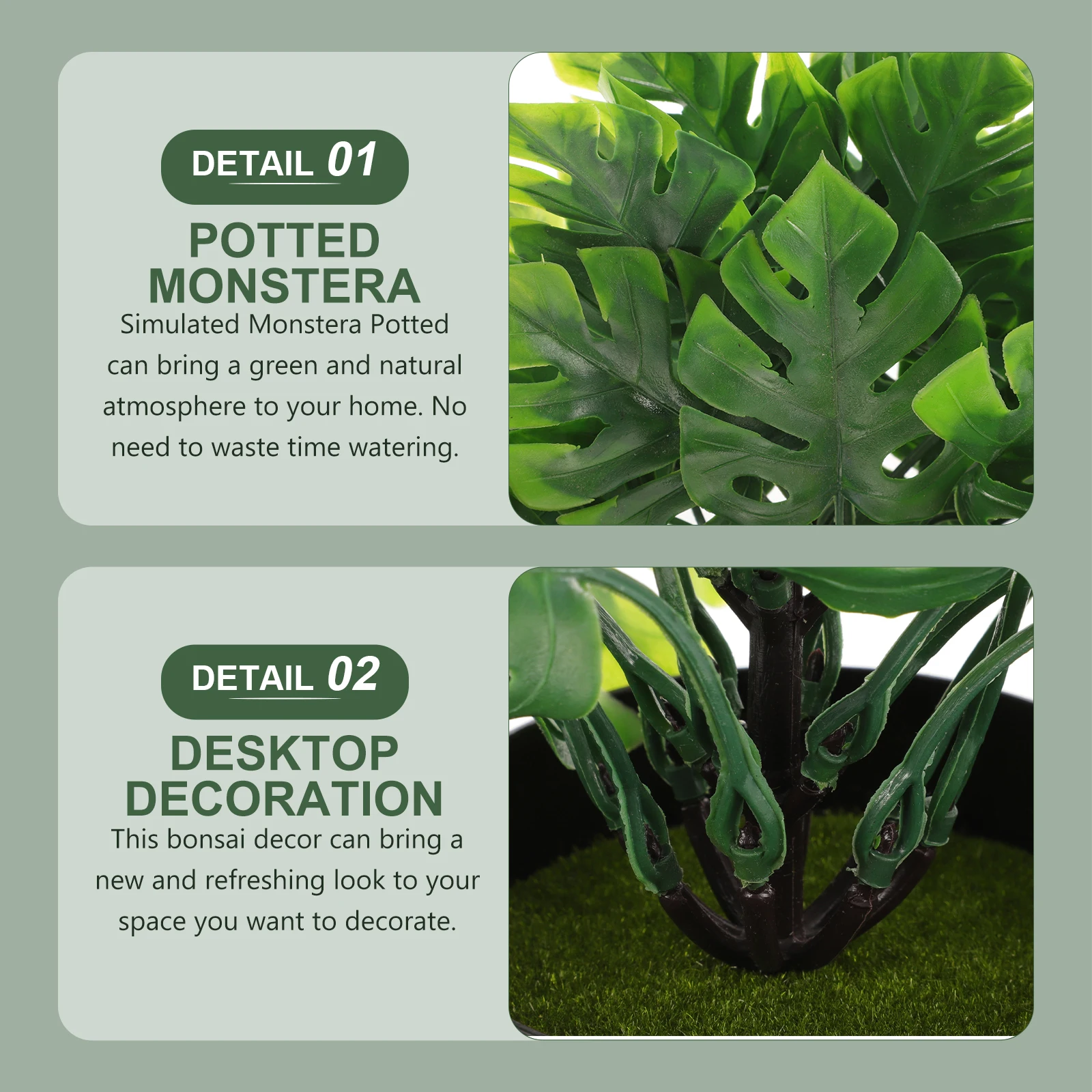 Artificial Monstera Bonsai Mini Decor Potted Plant for Indoor Home Office Desk Cabinet Bookshelf Realistic Small Faux Plants
Artificial Monstera Bonsai Mini Decor Potted Plant for Indoor Home Office Desk Cabinet Bookshelf Realistic Small Faux Plants