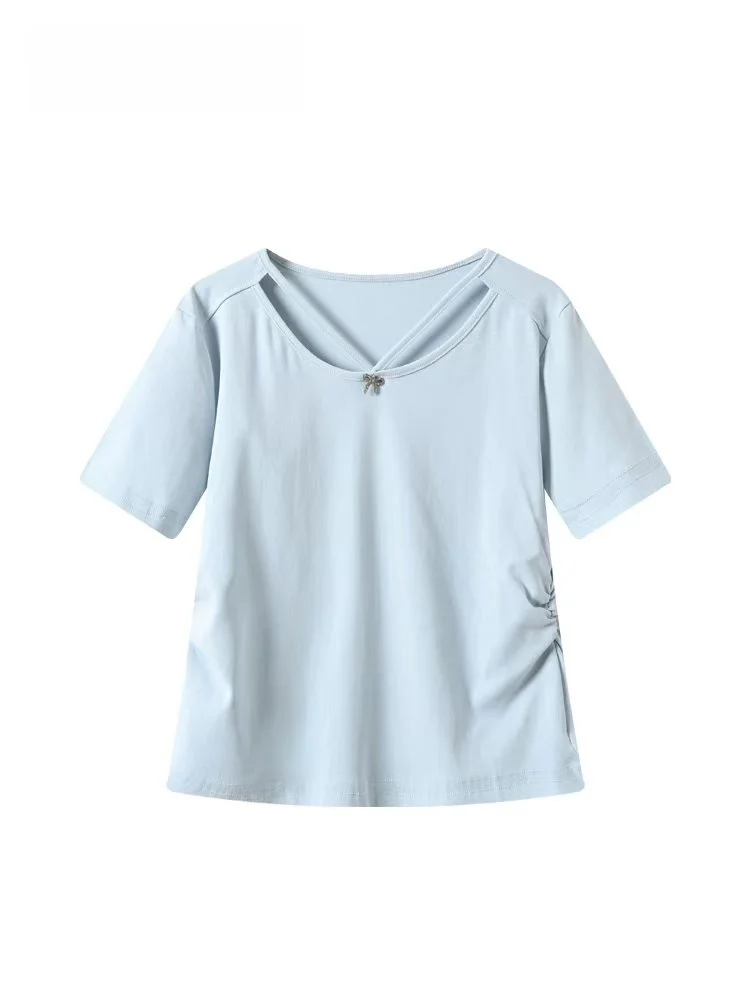 Loose Short Sleeve T-Shirt Women plus Size Summer New Style Hollow out Versatile Casual Cotton Top for Plump Sister
Loose Short Sleeve T-Shirt Women plus Size Summer New Style Hollow out Versatile Casual Cotton Top for Plump Sister