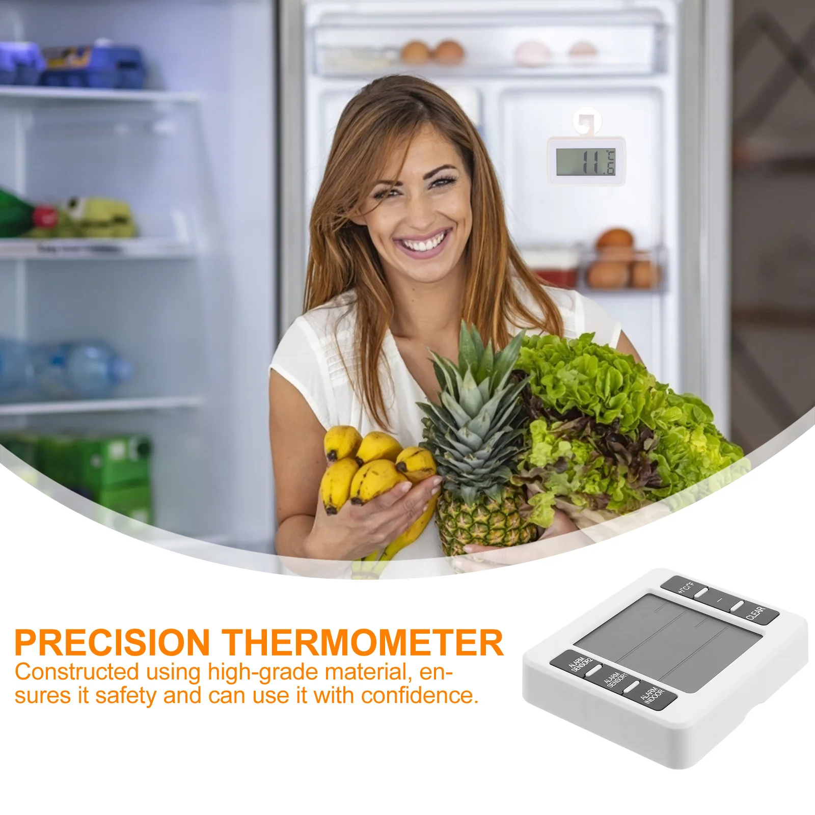 Wireless Digital Freezer Fridge Thermometer White Includes Indoor Console and Two Remote Sensors for Indoor Outdoor Temperature
Wireless Digital Freezer Fridge Thermometer White Includes Indoor Console and Two Remote Sensors for Indoor Outdoor Temperature