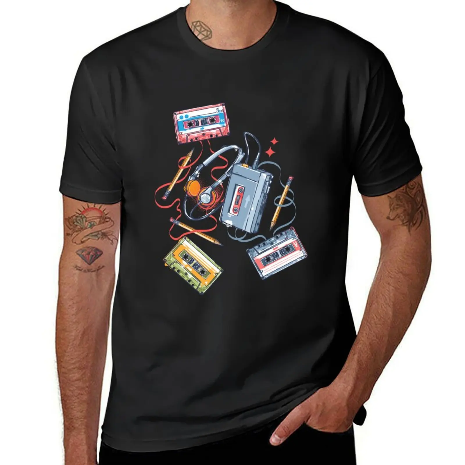 Retro Walkman and Cassette Tapes Pencil Pattern T-Shirt anime blacks sweat plain Men's t-shirts
Retro Walkman and Cassette Tapes Pencil Pattern T-Shirt anime blacks sweat plain Men's t-shirts