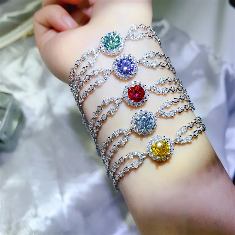SACE GEMS GRA Certified D Color Total 2CT Moissanite Bracelets 925 Sterling Silver 19cm for Women Engagement Party Fine Jewelry
SACE GEMS GRA Certified D Color Total 2CT Moissanite Bracelets 925 Sterling Silver 19cm for Women Engagement Party Fine Jewelry