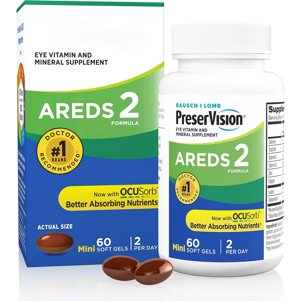 ARED 2 Eye Vitamins for Macular Health, Lutein and Zeaxanthin Supplement with Vitamin C E Zinc and Copper for Vision & Ocular Su
ARED 2 Eye Vitamins for Macular Health, Lutein and Zeaxanthin Supplement with Vitamin C E Zinc and Copper for Vision & Ocular Su