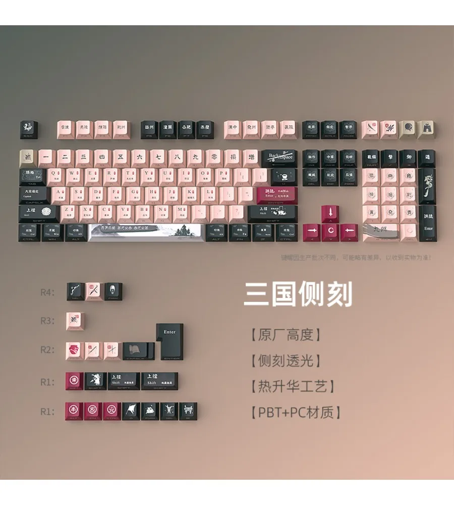 Keycap personality hot sublimation small full set of PBT original 128 keycaps side engraved luminous five sides
Keycap personality hot sublimation small full set of PBT original 128 keycaps side engraved luminous five sides