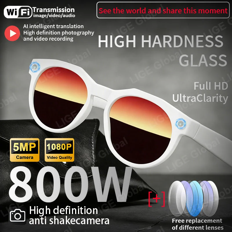 Умные очки LIGE с искусственным интеллектом, 5-миллионная камера для съемки, HD-фото, видео, голосовой перевод, Bluetooth, солнцезащитные очки с изменением цвета
Умные очки LIGE с искусственным интеллектом, 5-миллионная камера для съемки, HD-фото, видео, голосовой перевод, Bluetooth, солнцезащитные очки с изменением цвета
