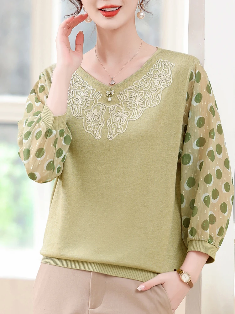 Sweater Women 2024 Spring Print Chiffon Half Sleeve Pullover Femme Women Clothing Causal Sweaters
Sweater Women 2024 Spring Print Chiffon Half Sleeve Pullover Femme Women Clothing Causal Sweaters