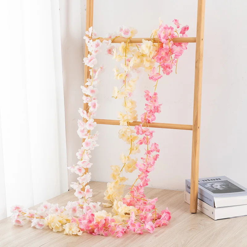 5 PCS Artificial Cherry Blossom Pink Flower Vines Hanging Silk Flowers Garland for Home Garden Wedding Party Arch Table Decor
5 PCS Artificial Cherry Blossom Pink Flower Vines Hanging Silk Flowers Garland for Home Garden Wedding Party Arch Table Decor