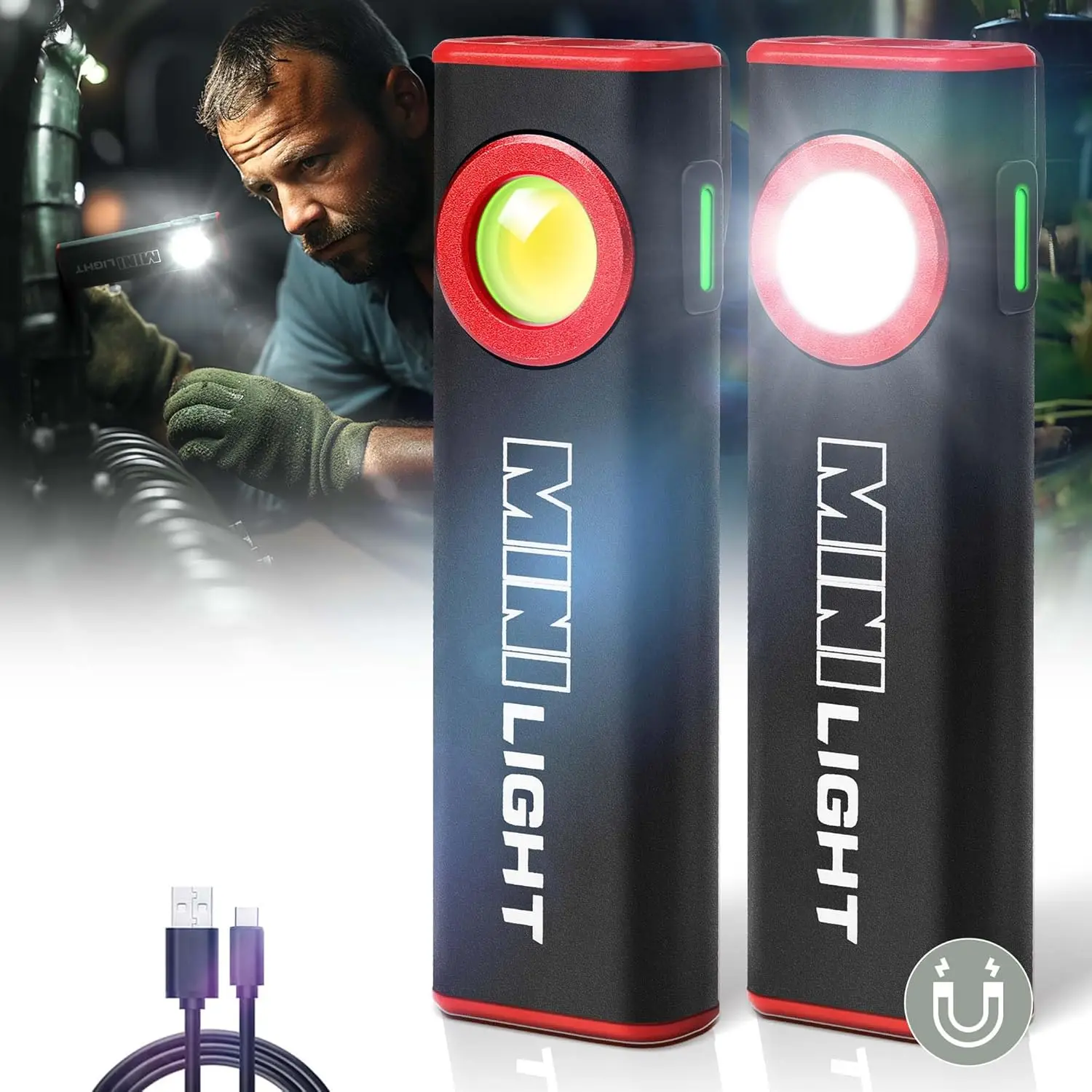 2 Pack Flashlight, 1600 Lumens Mini Magnetic Flat EDC Flashlight with Clip, 3 Modes Portable Ultra-Light Bright Waterproof
2 Pack Flashlight, 1600 Lumens Mini Magnetic Flat EDC Flashlight with Clip, 3 Modes Portable Ultra-Light Bright Waterproof