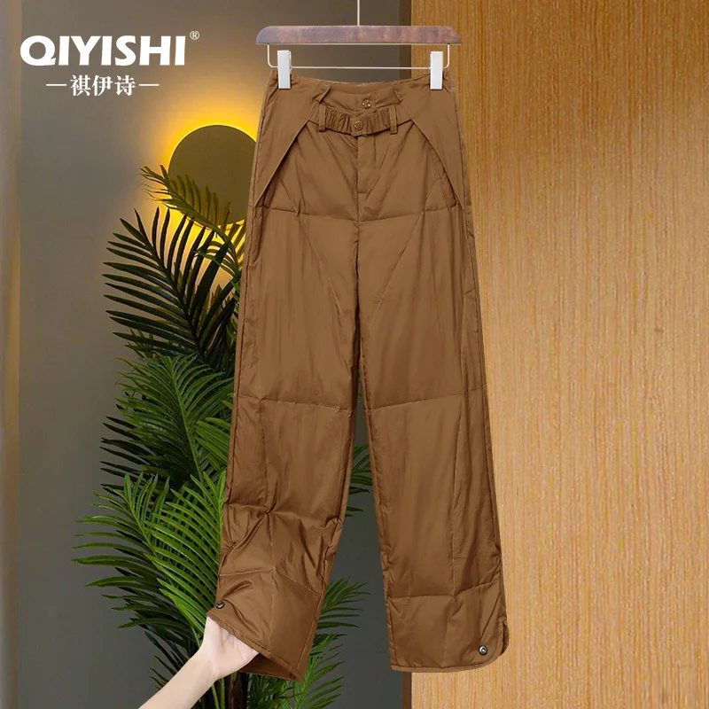 Winter New 2025 High-Waist Fashionable Fleece-Lined Thick down Pants Women's Warm White Duck down Windproof Cotton Trousers
Winter New 2025 High-Waist Fashionable Fleece-Lined Thick down Pants Women's Warm White Duck down Windproof Cotton Trousers