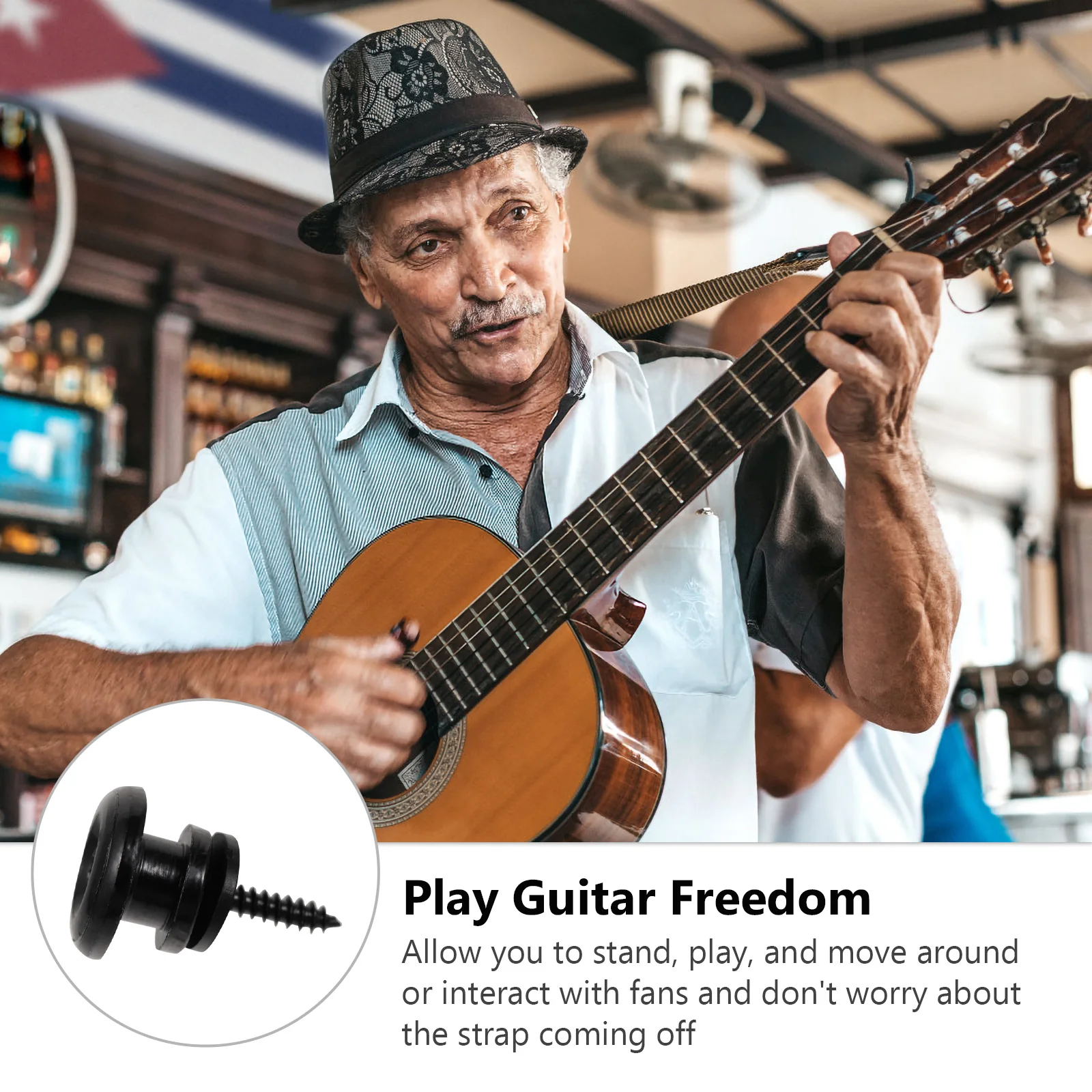 4Pcs Metal Guitar Strap Button Lock Mushroom Head Durable Design with Screw Felt Washer for Acoustic Electric Bass Guitar
4Pcs Metal Guitar Strap Button Lock Mushroom Head Durable Design with Screw Felt Washer for Acoustic Electric Bass Guitar