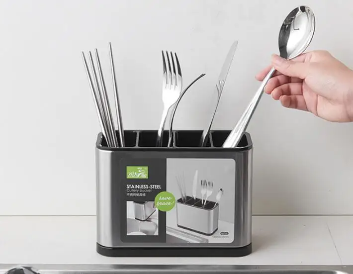 Stainless Steel Spoon Fork Storage Rack Wall-mounted Kitchen Utensils Drain Holder Shelf Chopsticks Cage Container OK 1176
Stainless Steel Spoon Fork Storage Rack Wall-mounted Kitchen Utensils Drain Holder Shelf Chopsticks Cage Container OK 1176