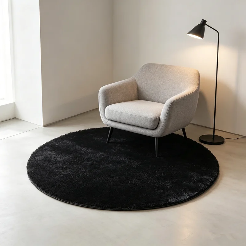 Black Round Carpet with Long Plush, Modern Silky Mat, Super Soft Blankets for Living Room, Bedroom Shaggy Rug
Black Round Carpet with Long Plush, Modern Silky Mat, Super Soft Blankets for Living Room, Bedroom Shaggy Rug