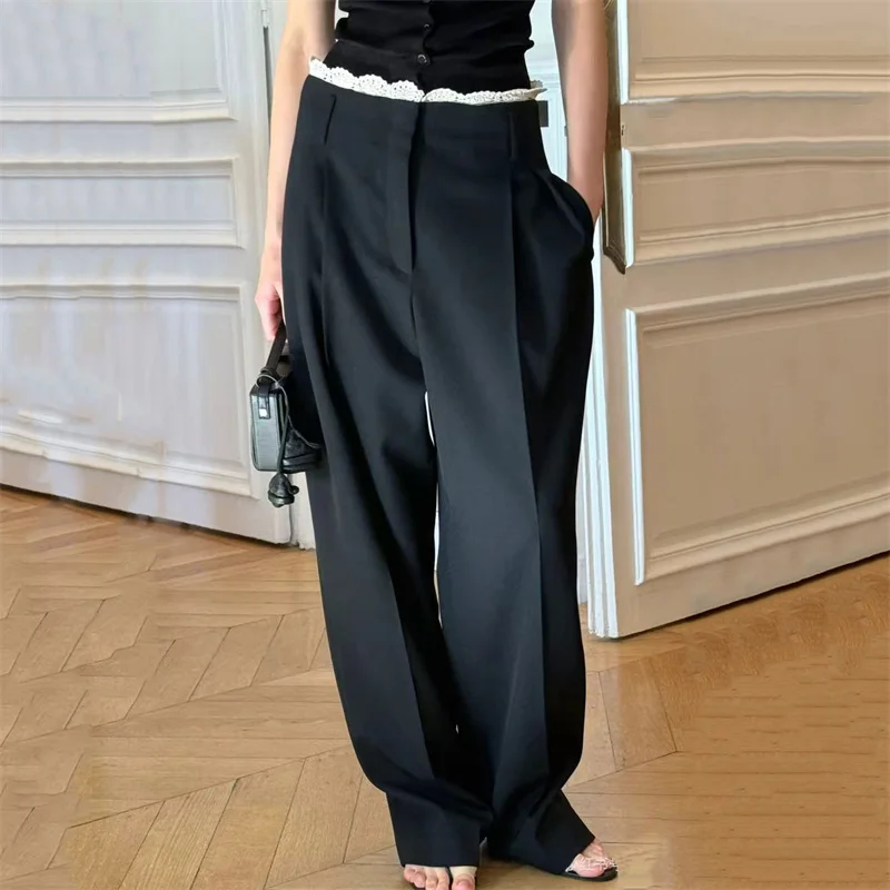 Women's pants Spring 2026 new low rise slim fit straight leg pants Crochet lace wide leg pants women's suit pants y2k trousers
Women's pants Spring 2026 new low rise slim fit straight leg pants Crochet lace wide leg pants women's suit pants y2k trousers