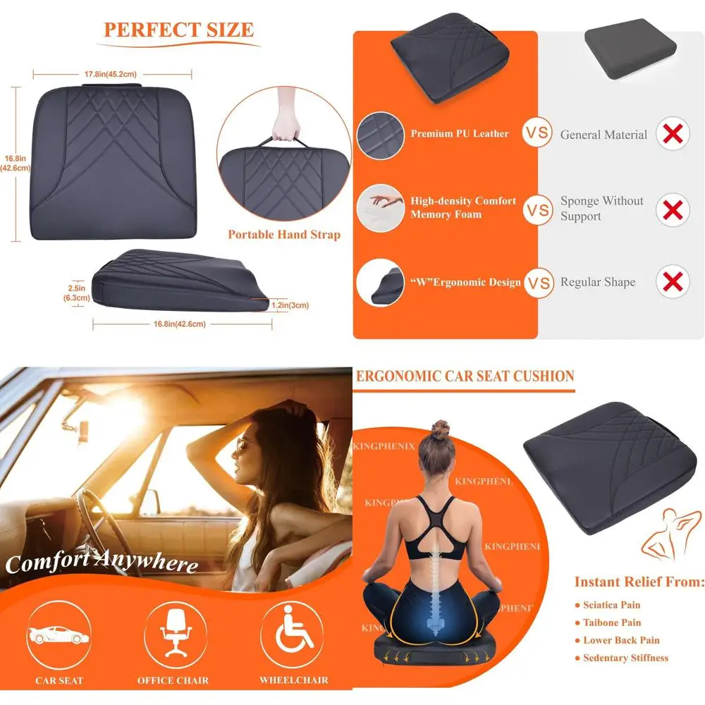 Enhanced Comfort Memory Foam Car Seat Cushion for Improved Visibility and Lower Back Support - Suitable for Cars, Trucks, and Of
Enhanced Comfort Memory Foam Car Seat Cushion for Improved Visibility and Lower Back Support - Suitable for Cars, Trucks, and Of