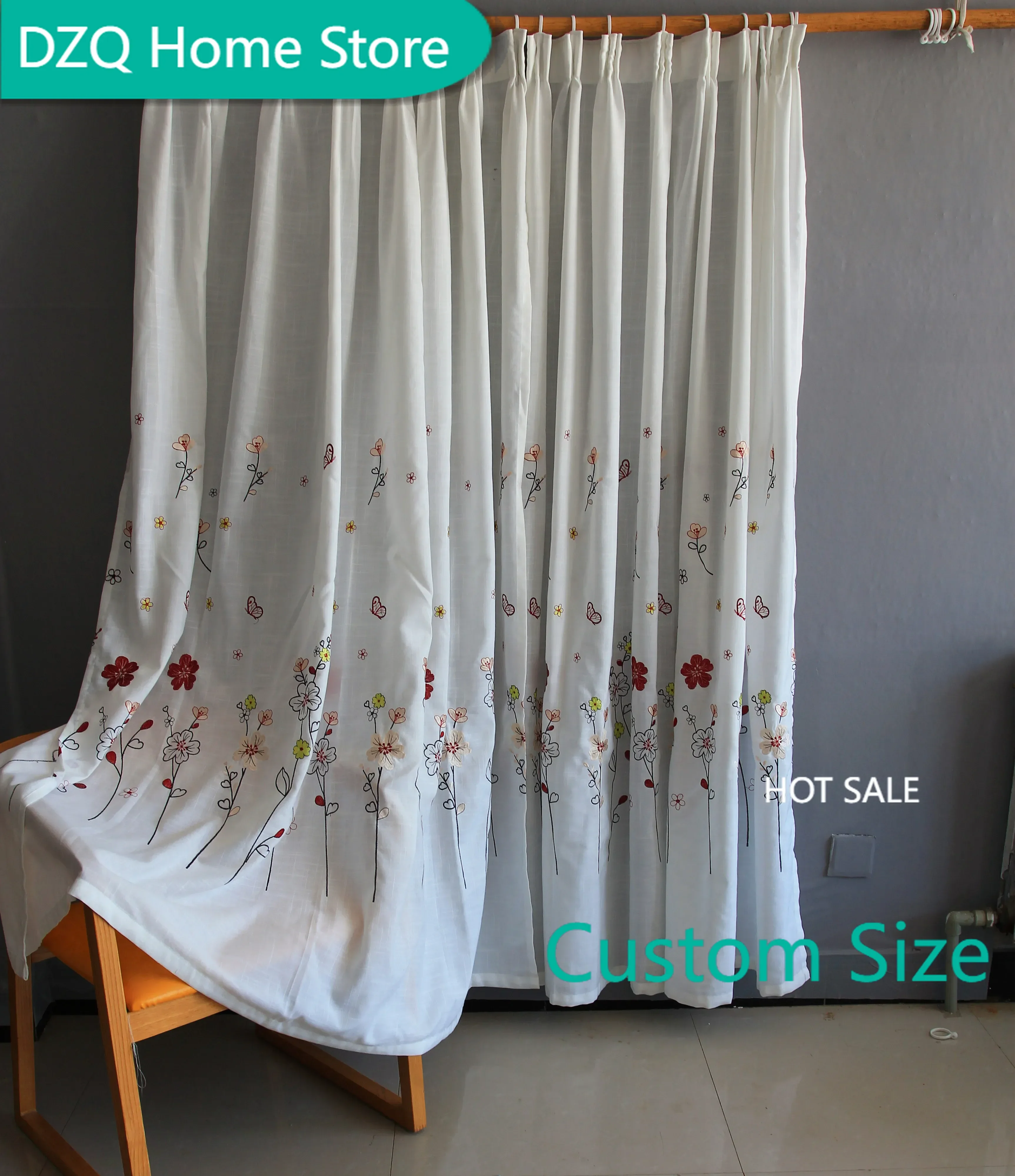 Pastoral White Linen Semi-Blackout Curtains, Floral Embroidered Window Drapes for Living Room, Bedroom,Balcony, Cafe, Kitchen
Pastoral White Linen Semi-Blackout Curtains, Floral Embroidered Window Drapes for Living Room, Bedroom,Balcony, Cafe, Kitchen