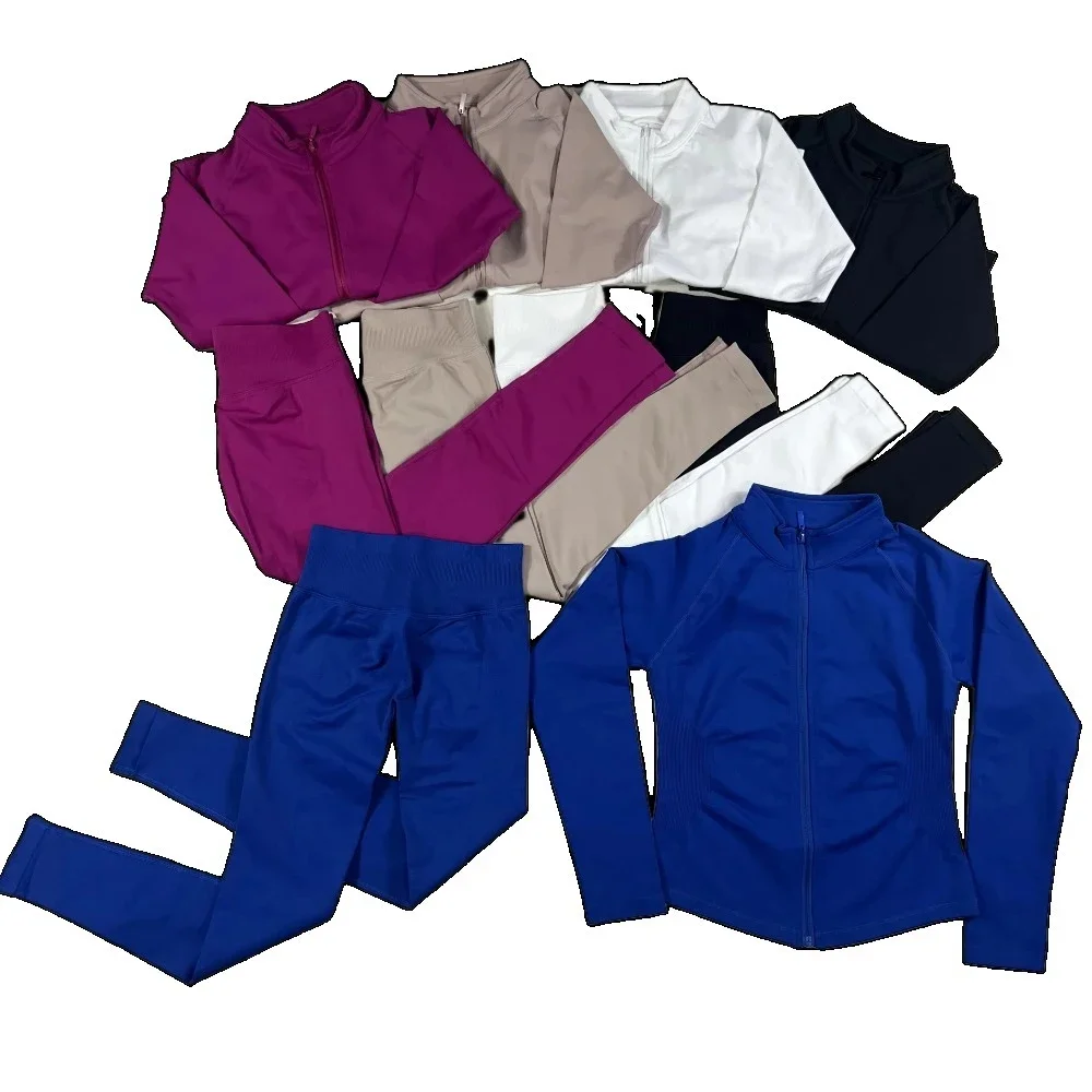 2 Piece Yoga Set Fitness Suit jacket and leggings Zipper Long Sleeved Jacket High Waisted Leggings Breathable Quick Drying Sets
2 Piece Yoga Set Fitness Suit jacket and leggings Zipper Long Sleeved Jacket High Waisted Leggings Breathable Quick Drying Sets