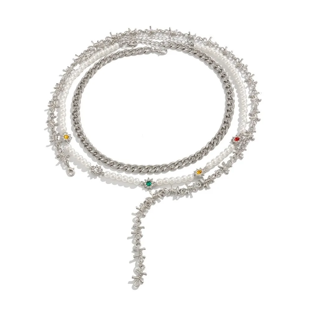  3Pcs/Set Rhinestone Men Thorny Chain Necklace Multilayer Necklace Set Imitation Pearl Chain Necklace Hip-hop Neck Jewelry
3Pcs/Set Rhinestone Men Thorny Chain Necklace Multilayer Necklace Set Imitation Pearl Chain Necklace Hip-hop Neck Jewelry