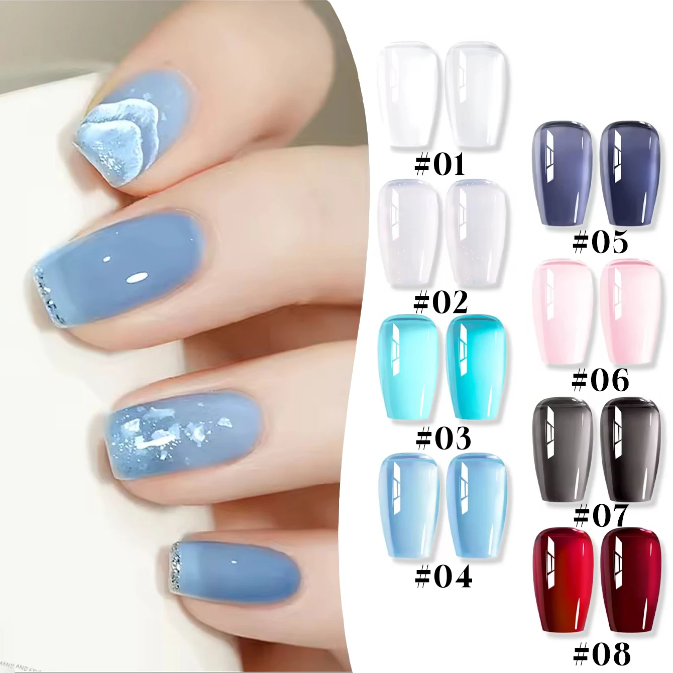MIANEL 1pcs 12ML Summer Milky Ice Clear White Nude Gel Nail Polish Blue Pink Nail Polish Beach Essentials Nail Supplies
MIANEL 1pcs 12ML Summer Milky Ice Clear White Nude Gel Nail Polish Blue Pink Nail Polish Beach Essentials Nail Supplies
