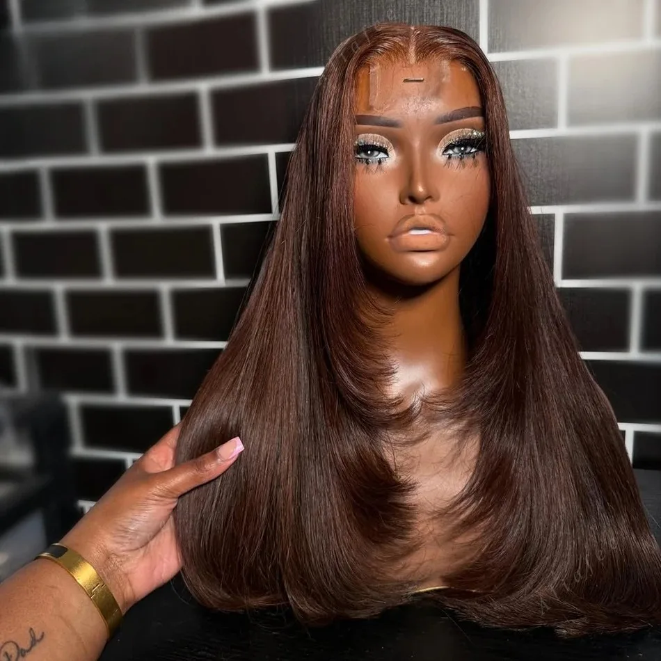 Темно-коричневый многослойный парик фронта шнурка Длинные прямые парики 13x4 HD Бесклеевой синтетический парик фронтальной части шнурка Высокое качество Косплей для женщин
Темно-коричневый многослойный парик фронта шнурка Длинные прямые парики 13x4 HD Бесклеевой синтетический парик фронтальной части шнурка Высокое качество Косплей для женщин