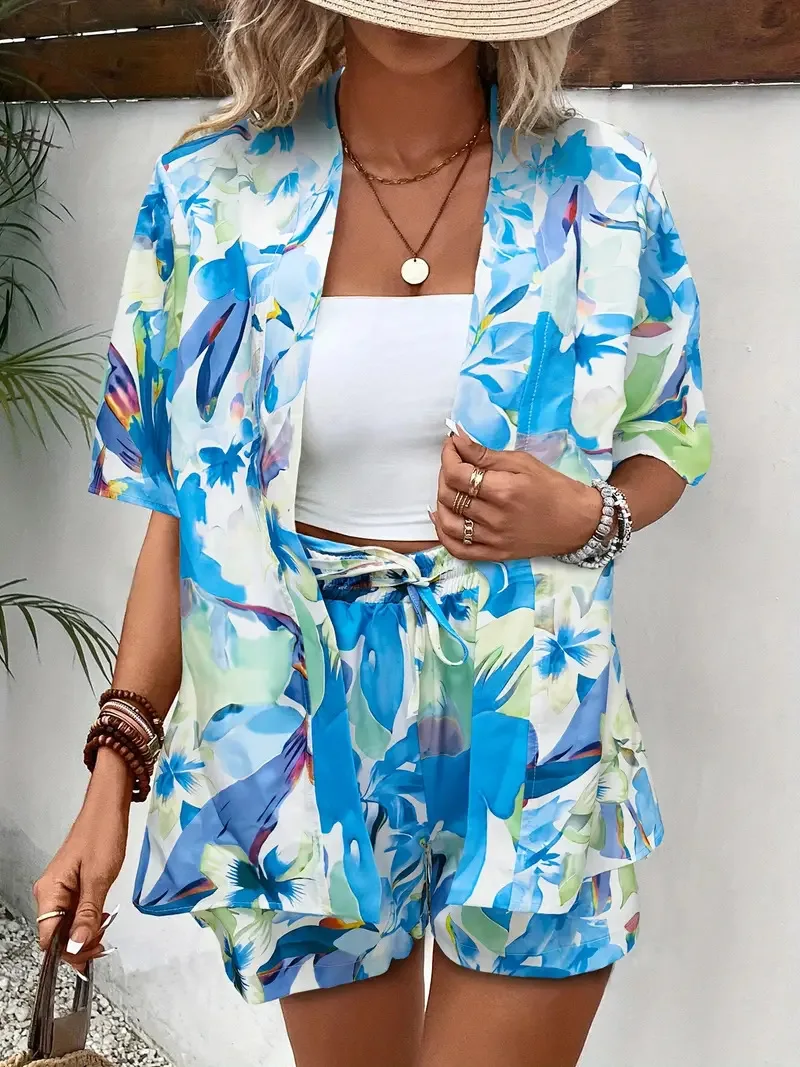 Qx Traf Shirt Polyester Printed Summer 2025 Women's Shirts Women's Resort Print Elegant Two Piece Set
Qx Traf Shirt Polyester Printed Summer 2025 Women's Shirts Women's Resort Print Elegant Two Piece Set