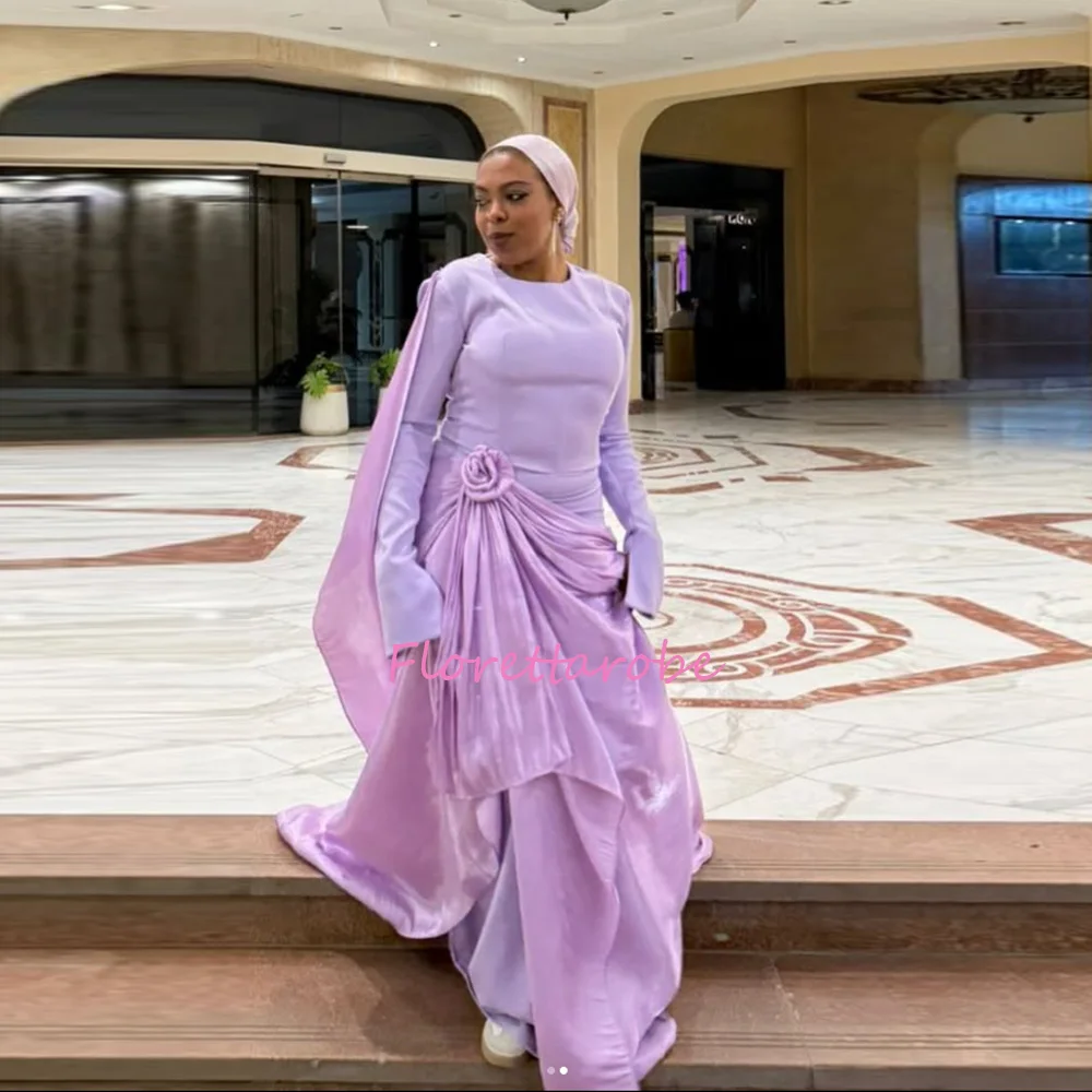 Muslim Floor Length Evening Dress O Neck Modest Pleat Flowy A Line Prom Gowns With Flower Vestidos De Fiesta Customized
Muslim Floor Length Evening Dress O Neck Modest Pleat Flowy A Line Prom Gowns With Flower Vestidos De Fiesta Customized