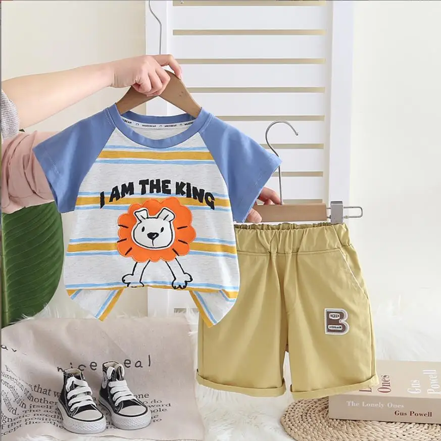 Infant Baby Clothing Outfits Korean Style Summer Boys Striped Cartoon Short Sleeve T-shirts And Shorts Boys Kids Toddler Sets
Infant Baby Clothing Outfits Korean Style Summer Boys Striped Cartoon Short Sleeve T-shirts And Shorts Boys Kids Toddler Sets
