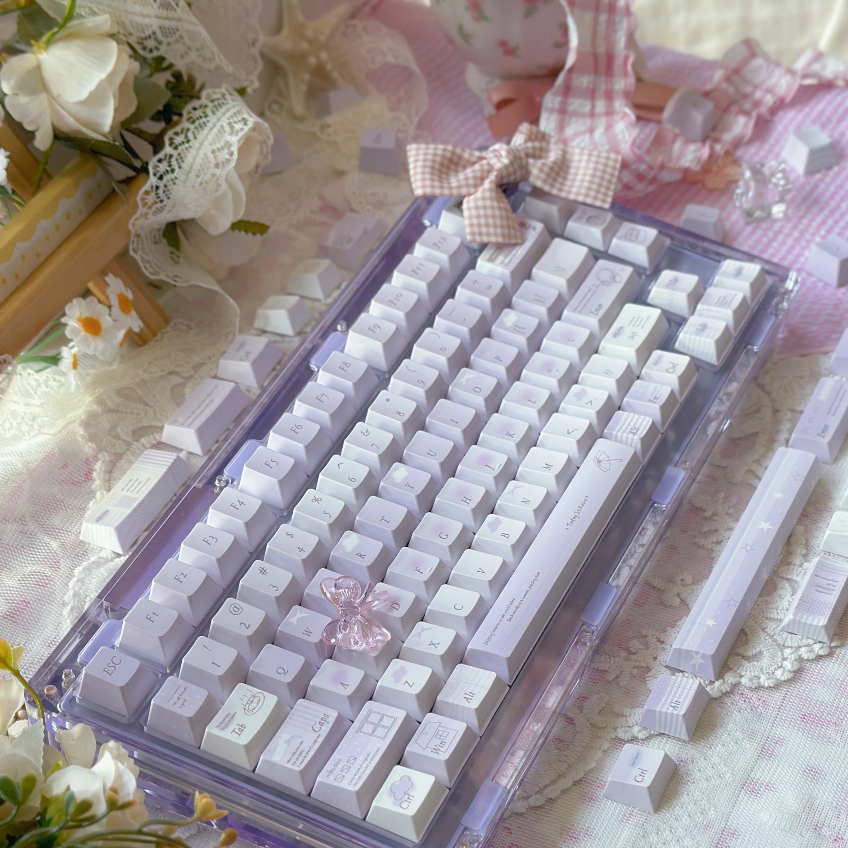 Today It Rains Keycaps Five-Sided Thermal Sublimation Pbt Material Cherry Purple Personality Keycaps 130 Keys
Today It Rains Keycaps Five-Sided Thermal Sublimation Pbt Material Cherry Purple Personality Keycaps 130 Keys