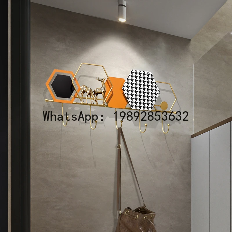 Nordic style non-punching entrance metal entrance door, back coat and hat entry door, wall storage decorative coat hook
Nordic style non-punching entrance metal entrance door, back coat and hat entry door, wall storage decorative coat hook
