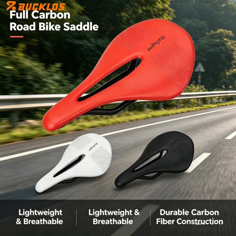 BUCKLOS Full Carbon Saddle Road Bicycle Sandle 143mm Ultralight Road Bike Carbon Rail Bicycle Seat Cushion
BUCKLOS Full Carbon Saddle Road Bicycle Sandle 143mm Ultralight Road Bike Carbon Rail Bicycle Seat Cushion