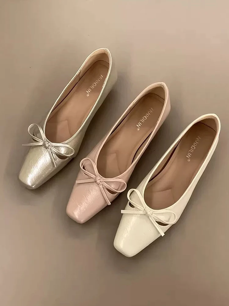 Knot Square Head Single Shoes Women Low Heel Commuter Soft Leather Slip-On Spring Autumn New Style Fashion Loafers
Knot Square Head Single Shoes Women Low Heel Commuter Soft Leather Slip-On Spring Autumn New Style Fashion Loafers