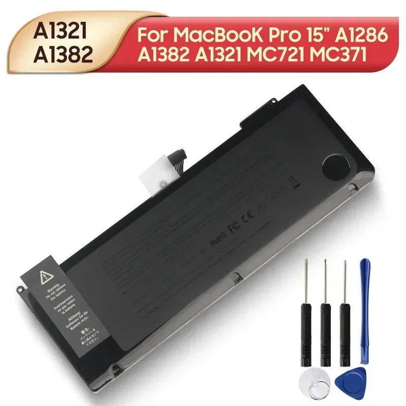 A1382 A1321 Сменная батарея для MacBooK Pro 15 дюймов A1286 A1382 A1321 MC721 MC371 с инструментами
A1382 A1321 Сменная батарея для MacBooK Pro 15 дюймов A1286 A1382 A1321 MC721 MC371 с инструментами