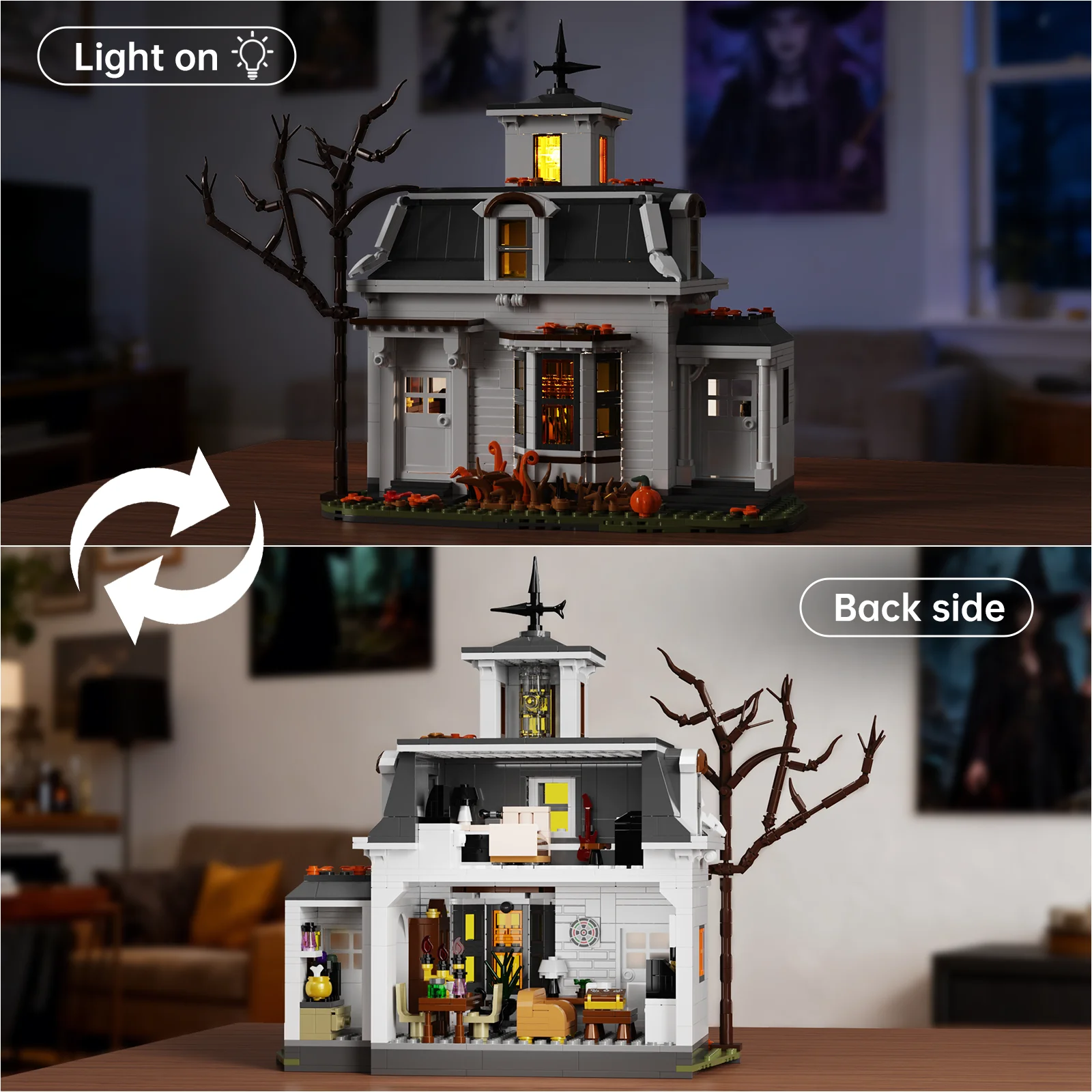 Halloween Spooky White Cottage Building Blocks Set Magic Haunted House Architecture Model Bricks Home Decoration Gifts for Adult
Halloween Spooky White Cottage Building Blocks Set Magic Haunted House Architecture Model Bricks Home Decoration Gifts for Adult