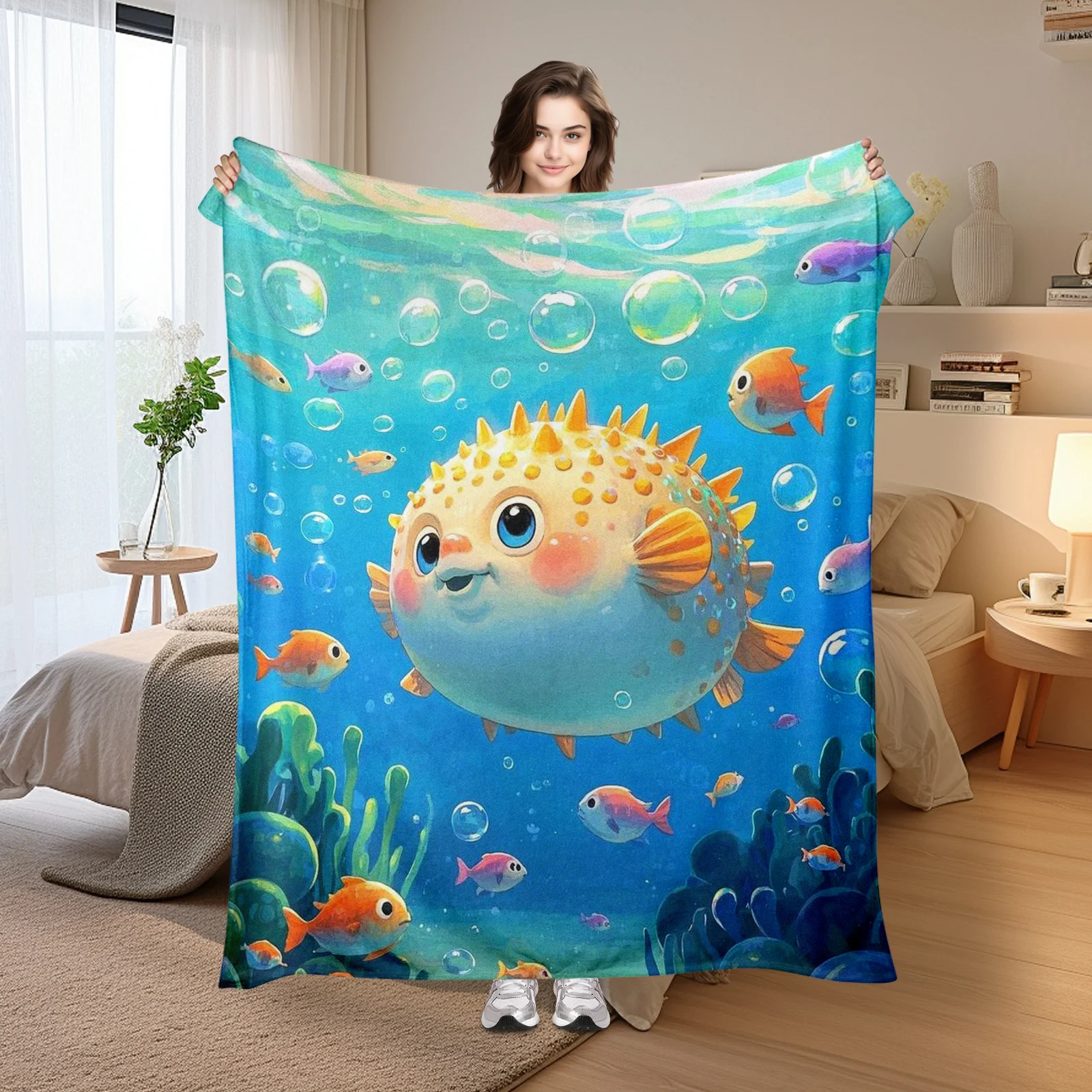 Hand Drawn Pufferfish Whimsical Teal Themed Blanket For Playful Home Decor And Creative Gift Inspiration
Hand Drawn Pufferfish Whimsical Teal Themed Blanket For Playful Home Decor And Creative Gift Inspiration