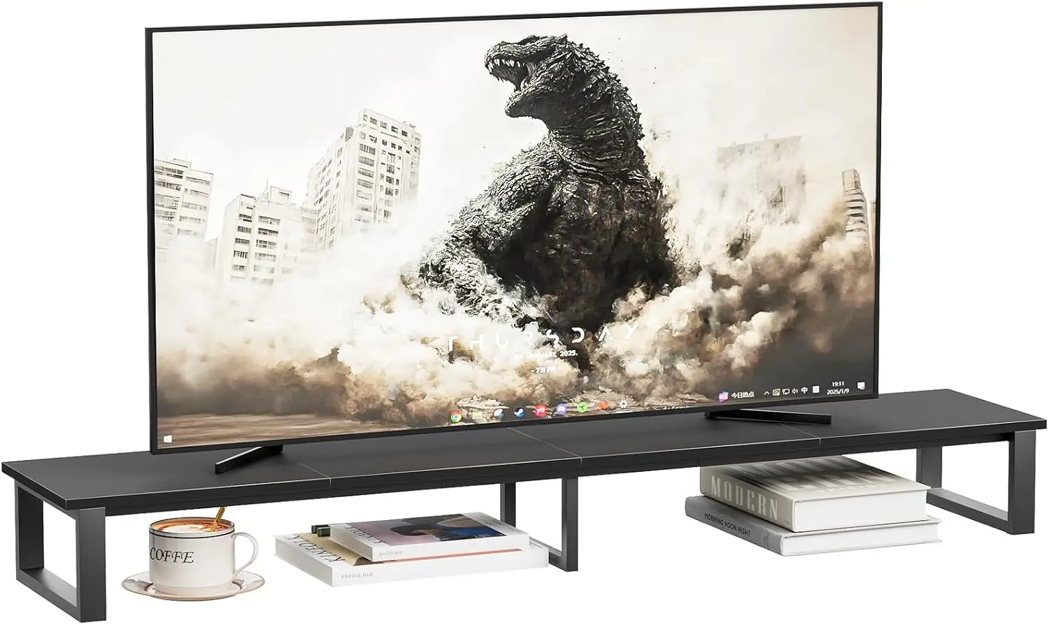 59" Large TV Riser Stand for 32-75 Inch TVs, Steel Legs, Black Tabletop Shelf for Living Room or Office
59" Large TV Riser Stand for 32-75 Inch TVs, Steel Legs, Black Tabletop Shelf for Living Room or Office