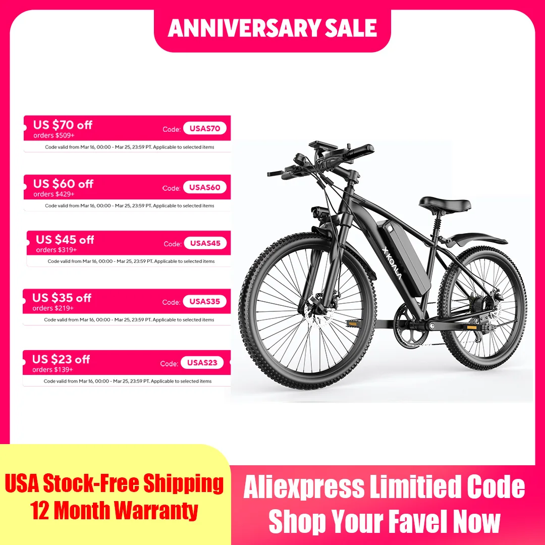 26'' Electric Bike for Adults 1000W Peak Motor 40 Miles 25MPH Commuter EBike 7 Speed Waterproof Pedal Assit Electric Mountain
26'' Electric Bike for Adults 1000W Peak Motor 40 Miles 25MPH Commuter EBike 7 Speed Waterproof Pedal Assit Electric Mountain