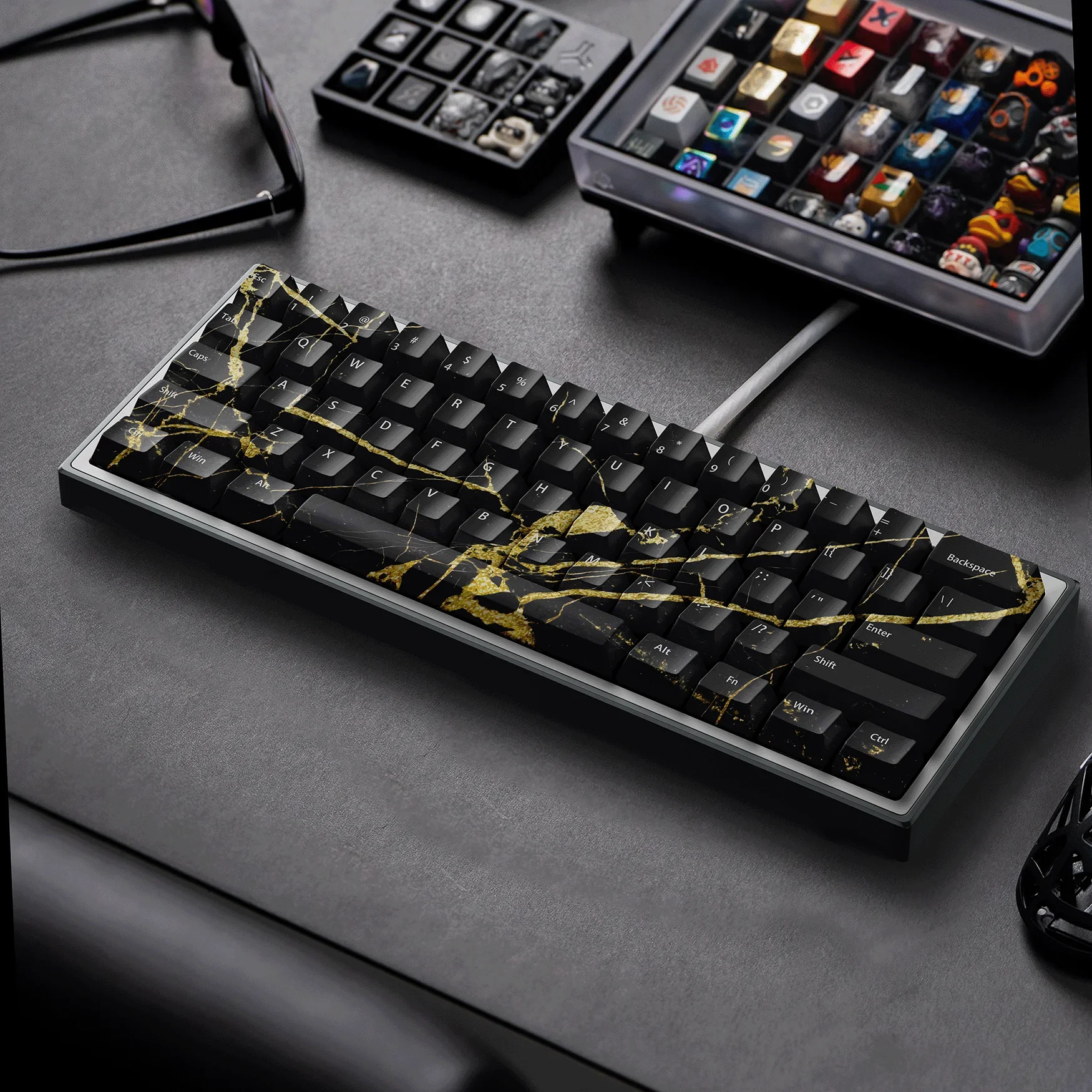 Black gold marble full five-sided hot sublimation PBT keycap original factory height adaptation multi-model wooting ez
Black gold marble full five-sided hot sublimation PBT keycap original factory height adaptation multi-model wooting ez