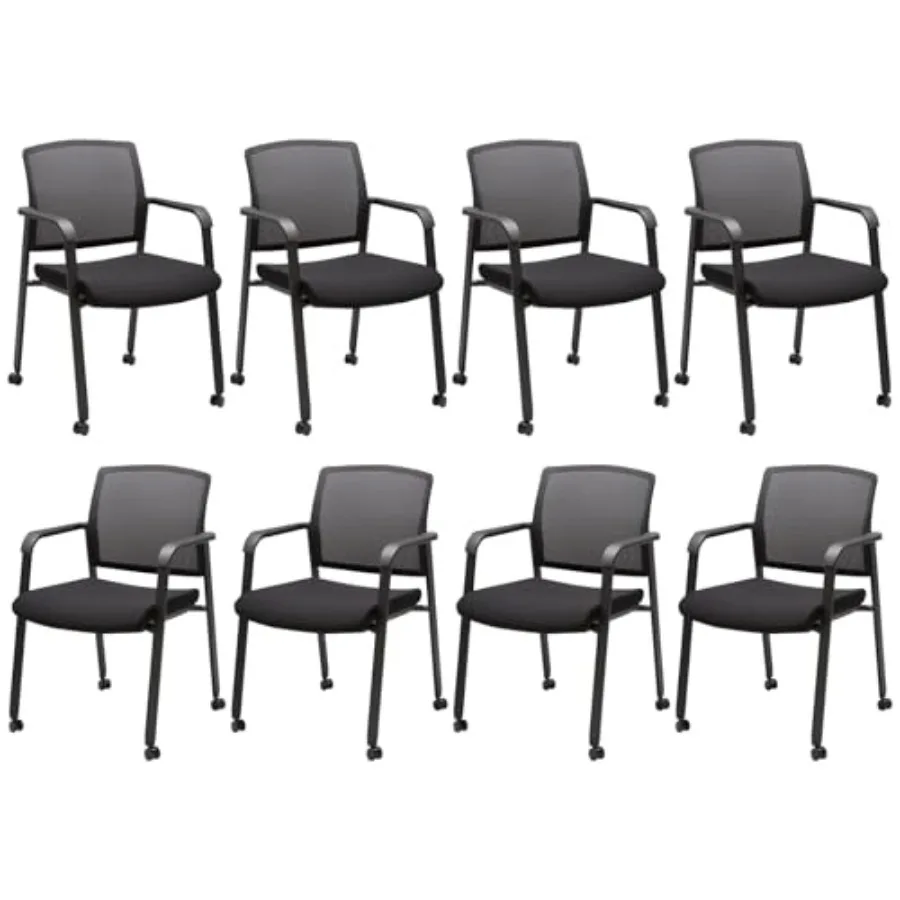 Rolling Conference Room Chairs Set of 8, Stackable Office Guest Reception Chair with Armrests and Wheels, Mesh Back Waiting Roo
Rolling Conference Room Chairs Set of 8, Stackable Office Guest Reception Chair with Armrests and Wheels, Mesh Back Waiting Roo