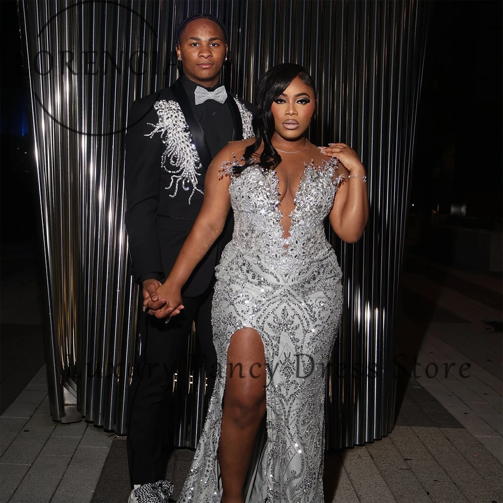 Великолепные платья для выпускного вечера с бриллиантами 2025 года, вечерние платья русалки с разрезом по бокам для женщин, платье без рукавов по индивидуальному заказу
Великолепные платья для выпускного вечера с бриллиантами 2025 года, вечерние платья русалки с разрезом по бокам для женщин, платье без рукавов по индивидуальному заказу