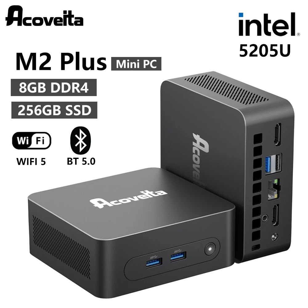 Acoveita M2 PLUS Mini PC Mini Computer Intel 5205U Up to 1.9GHz 8GB DDR4 256GB SSD Windows 11 Desktop Computer Mini Desktop PC
Acoveita M2 PLUS Mini PC Mini Computer Intel 5205U Up to 1.9GHz 8GB DDR4 256GB SSD Windows 11 Desktop Computer Mini Desktop PC