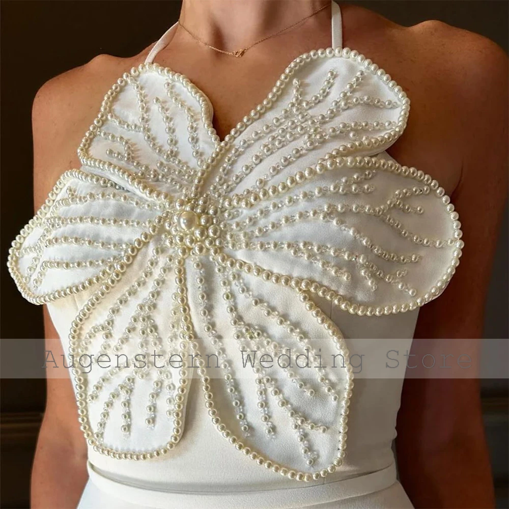 Luxury Dresses Women 2025 Wedding Jersey Sheath/Column Wedding Party Dresses Ivory Halter Pearls Flower Split Wedding Dresses
Luxury Dresses Women 2025 Wedding Jersey Sheath/Column Wedding Party Dresses Ivory Halter Pearls Flower Split Wedding Dresses