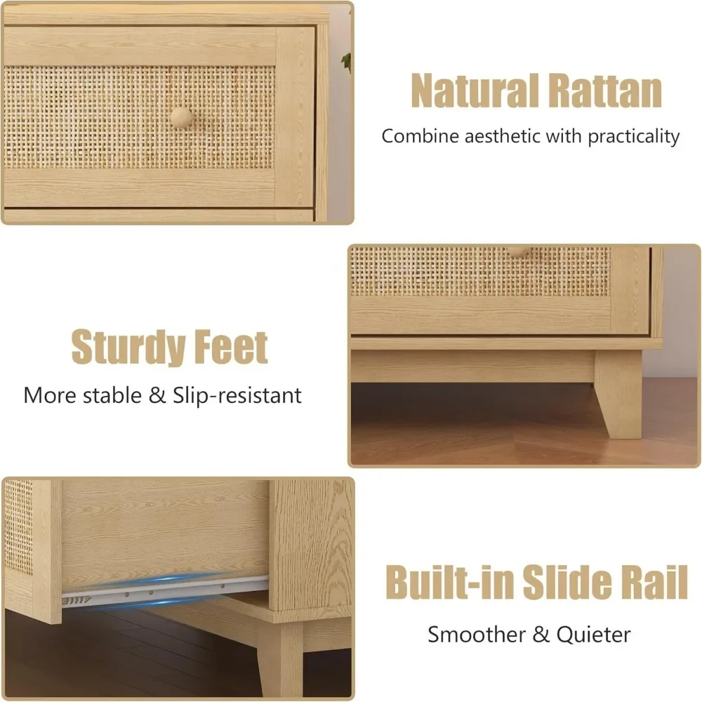 Three-drawer Wardrobe for Bedroom, Bohemian Style Small Natural Rattan Wardrobe/chest, Modern Wooden Clothing Storage Cabinet
Three-drawer Wardrobe for Bedroom, Bohemian Style Small Natural Rattan Wardrobe/chest, Modern Wooden Clothing Storage Cabinet
