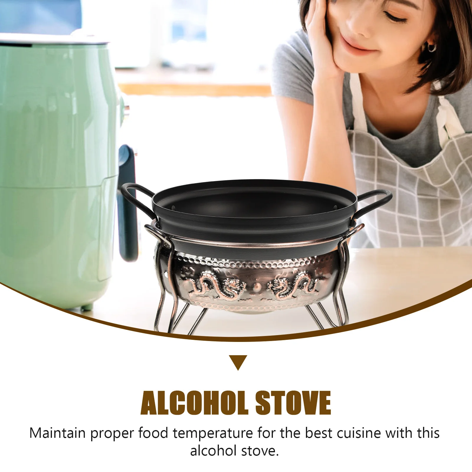 Vintage Bronze Pot Alcohol Furnace Lightweight Sturdy Stove Base for Camping Picnic and Food Warming Use
Vintage Bronze Pot Alcohol Furnace Lightweight Sturdy Stove Base for Camping Picnic and Food Warming Use