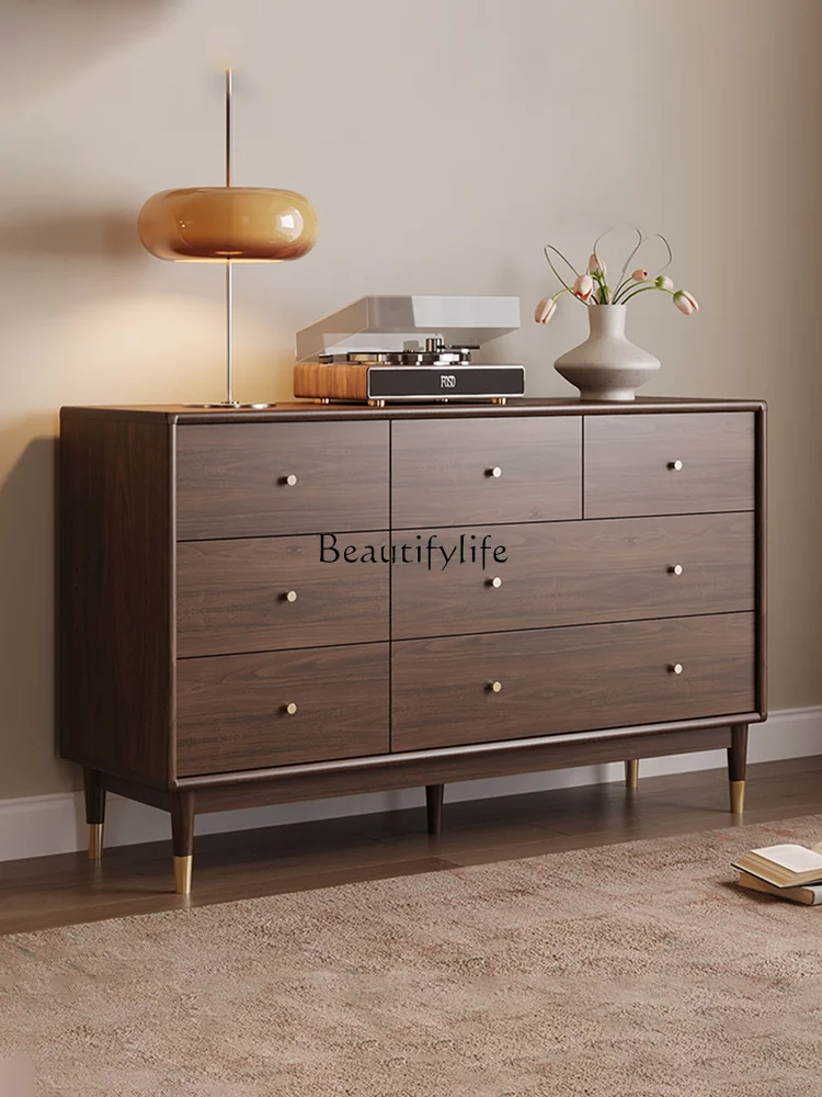 North American black walnut chest cabinet light luxury high-end solid wood locker against the wall
North American black walnut chest cabinet light luxury high-end solid wood locker against the wall