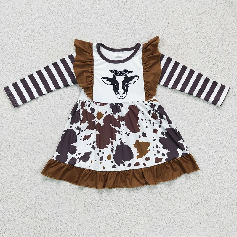 Baby Girl Western Cow Print Dress Striped Long Sleeves Kid Boutique Ruffle Clothing Children Infant Toddler Spring Fall Clothes
Baby Girl Western Cow Print Dress Striped Long Sleeves Kid Boutique Ruffle Clothing Children Infant Toddler Spring Fall Clothes