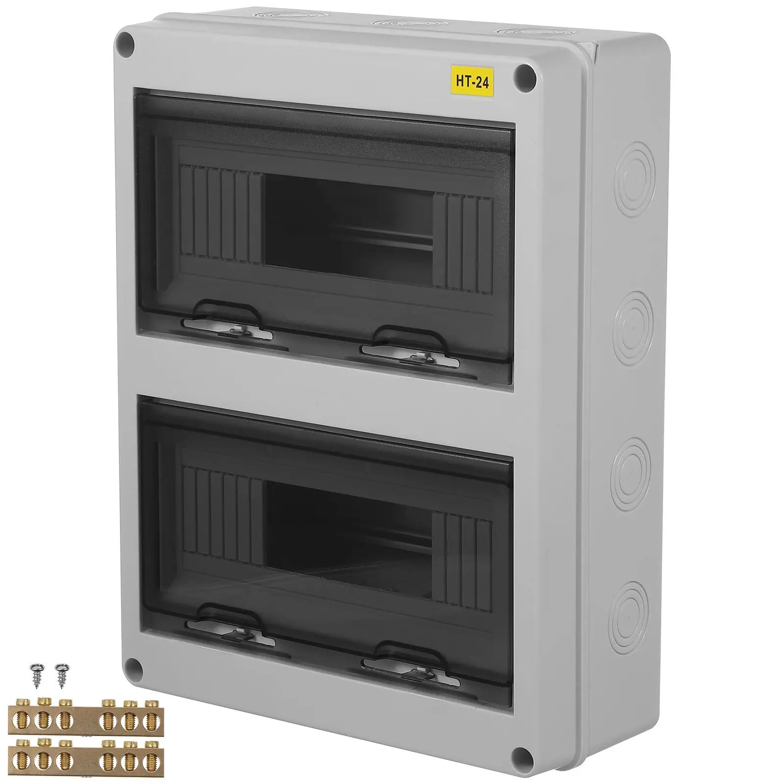 HT24 Double Row Waterproof Distribution ABS Electrical Junction Box Plastic Breaker Box Weatherproof Outdoor Lighting Circuit
HT24 Double Row Waterproof Distribution ABS Electrical Junction Box Plastic Breaker Box Weatherproof Outdoor Lighting Circuit