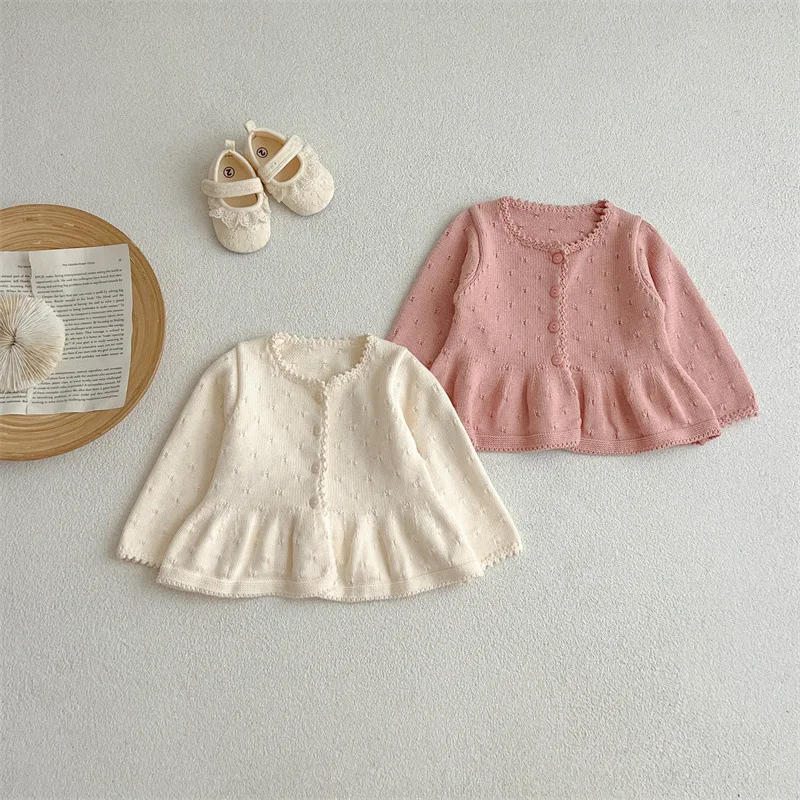 2024 Spring New Baby Girl Long Sleeve Sweater Coat Infant Casual Jacket Kids Girls Sweet Lace Knitted Cardigan Toddler Clothes
2024 Spring New Baby Girl Long Sleeve Sweater Coat Infant Casual Jacket Kids Girls Sweet Lace Knitted Cardigan Toddler Clothes