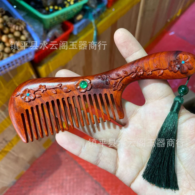 Massage Comb Rosewood Green Sandalwood Massage Comb Carved Flower Comb Tassel Wooden Comb TikTok Live Streaming Source
Massage Comb Rosewood Green Sandalwood Massage Comb Carved Flower Comb Tassel Wooden Comb TikTok Live Streaming Source