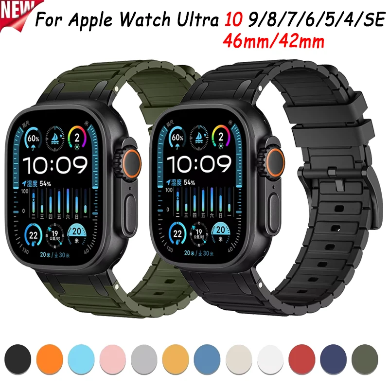 Soft silicone Strap For Apple Watch Ultra 2 49mm Band Series 45mm 41mm 44mm 40mm 46mm 42mm Wristband iWatch 10 9 8 7 6 5 SE Belt
Soft silicone Strap For Apple Watch Ultra 2 49mm Band Series 45mm 41mm 44mm 40mm 46mm 42mm Wristband iWatch 10 9 8 7 6 5 SE Belt