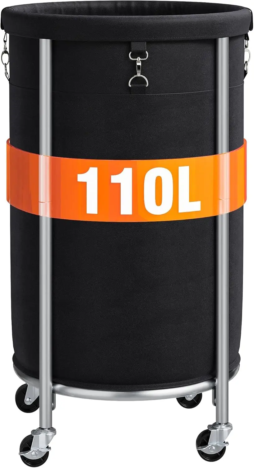 Корзина для белья на колесиках, 110 л, съемный мешок, стальной каркас, 4 ролики и тормоза для домашнего использования.
Корзина для белья на колесиках, 110 л, съемный мешок, стальной каркас, 4 ролики и тормоза для домашнего использования.